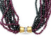 12 STRAND HAEMATITE AND GARNET NECKLACE WITH 14CT YELLOW GOLD DIAMOND SET CLASP (Thumbnail 3)