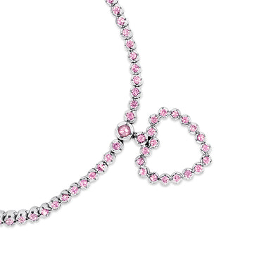 FIESSLER 18CT WHITE GOLD PINK SAPPHIRE NECKLACE