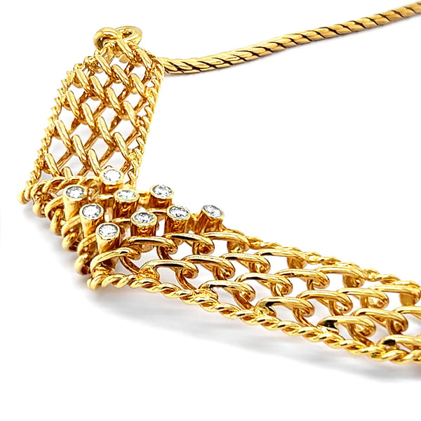 18CT YELLOW GOLD 'STARLIGHT' DIAMOND SET NECKLACE (Image 2)