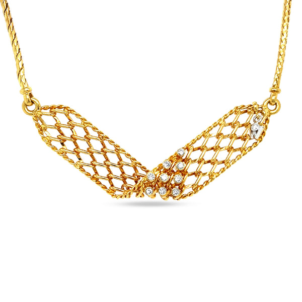 18CT YELLOW GOLD 'STARLIGHT' DIAMOND SET NECKLACE (Image 1)