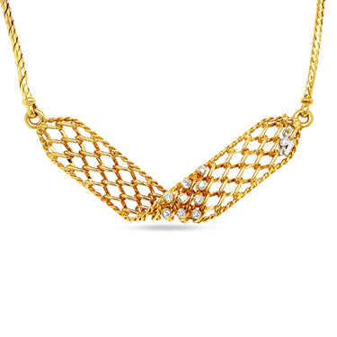 18CT YELLOW GOLD 'STARLIGHT' DIAMOND SET NECKLACE