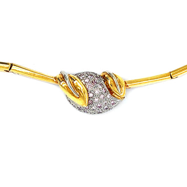 18CT YELLOW GOLD AND 18CT WHITE GOLD ARGYLE PINK DIAMOND NECKLET