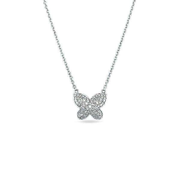 'BUTTERFLY' 18CT WHITE GOLD DIAMOND NECKLACE (Image 2)