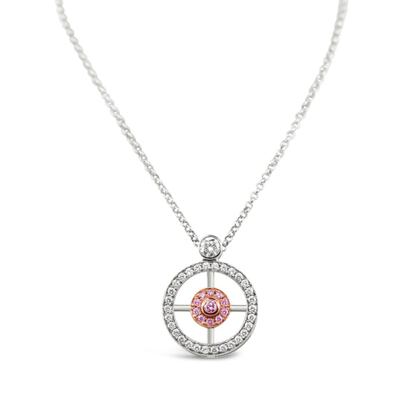 ARGYLE PINK DIAMOND AND DIAMOND NECKLACE SET IN 18CT ROSE AND WHITE GOLD (Image 1)