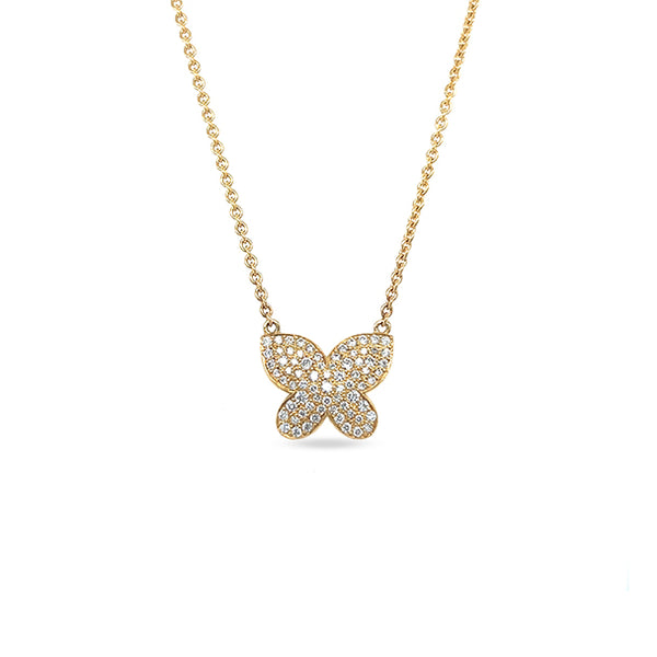 'BUTTERFLY' 18CT YELLOW GOLD DIAMOND NECKLACE (Image 2)