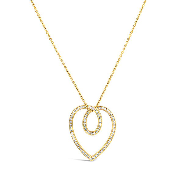 STOCKERT 18CT YELLOW GOLD DIAMOND HEART NECKLACE (Image 1)