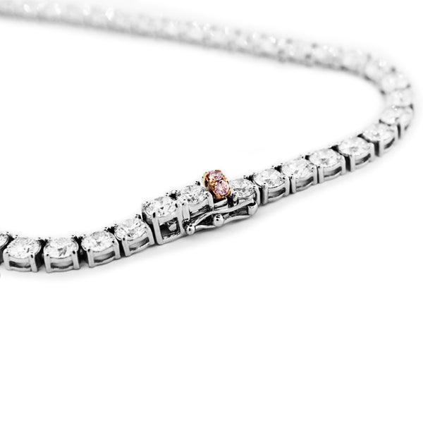 18CT WHITE GOLD 26.64CT DIAMOND LINE NECKLACE WITH 18CT ROSE GOLD AND ARGYLE PINK DIAMOND CLASP (Image 3)