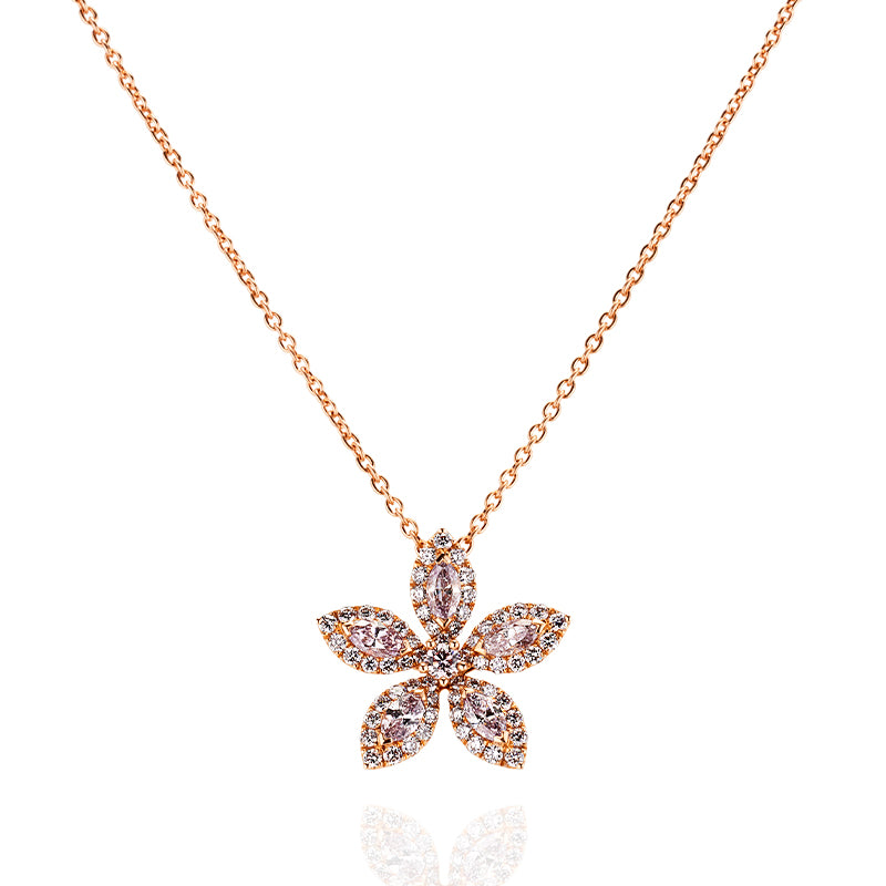 Diamond flower pendant deals necklace