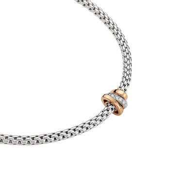 FOPE 'PRIMA' 18CT WHITE GOLD AND 18CT ROSE GOLD DIAMOND NECKLACE