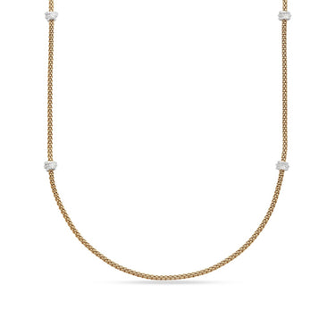 FOPE 'PRIMA' 18CT YELLOW GOLD AND 18CT WHITE GOLD PAVE DIAMOND NECKLACE
