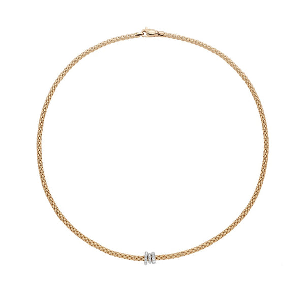 FOPE 'PRIMA' 18CT YELLOW GOLD AND 18CT WHITE GOLD PAVE DIAMOND NECKLACE (Image 2)