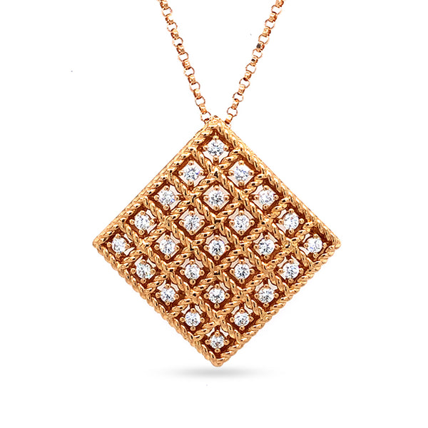 ROBERTO COIN 'ROMAN BAROCCO' 18CT ROSE GOLD AND DIAMOND NECKLACE (Image 2)