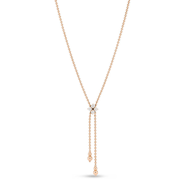 ROBERTO COIN 'LOVE IN VERONA' 18CT ROSE GOLD LARIAT STYLE DIAMOND NECKLACE (Image 1)
