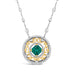 18CT WHITE GOLD AND YELLOW GOLD COLOMBIAN EMERALD AND DIAMOND NECKLACE (Thumbnail 1)