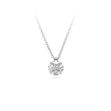 NEW ITALIAN ART 'INVISIBLE' 18CT WHITE GOLD PRINCESS AND MARQUISE CUT DIAMOND NECKLACE