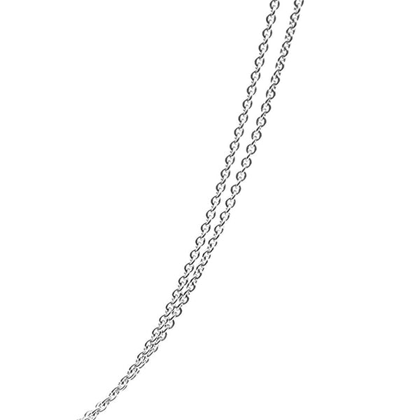 18CT WHITE GOLD DOUBLE TRACE CHAIN 45CM (Image 1)