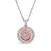 18CT WHITE GOLD AND ROSE GOLD 0.14CT ARGYLE PINK DIAMOND MEDALLION STYLE PENDANT ON TRACE CHAIN (Thumbnail 1)