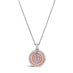 18CT WHITE GOLD AND ROSE GOLD 0.14CT ARGYLE PINK DIAMOND MEDALLION STYLE PENDANT ON TRACE CHAIN (Thumbnail 2)
