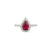 18CT WHITE GOLD PEAR SHAPE RUBY AND DIAMOND HALO RING (Thumbnail 1)