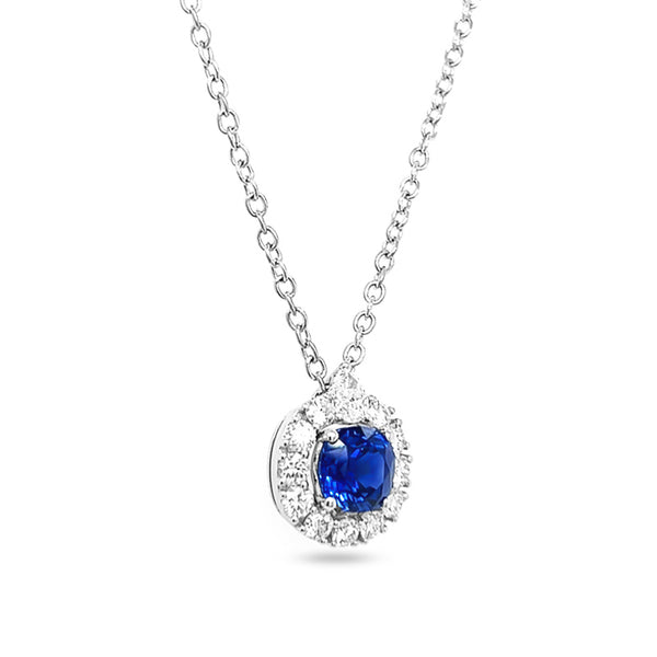 PICCHIOTTI 18CT WHITE GOLD 2.07CT SAPPHIRE AND DIAMOND NECKLACE (Image 3)
