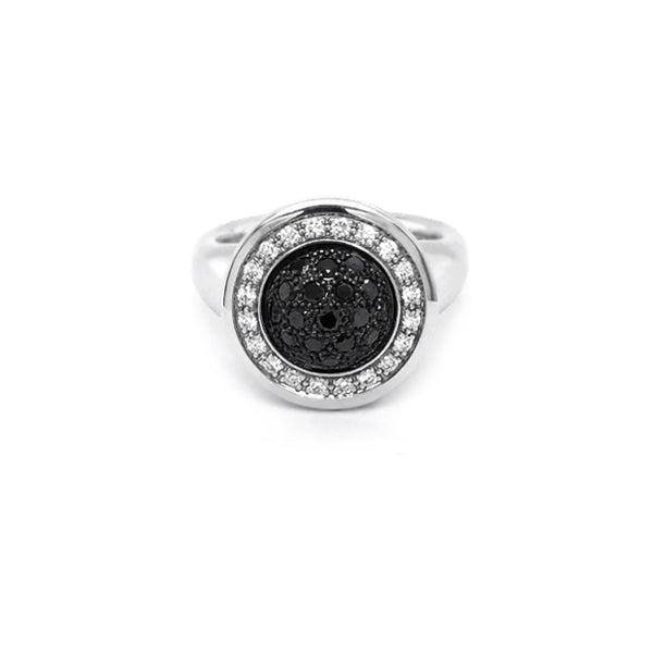 JORG HEINZ 'MAGIC' 18CT WHITE GOLD BLUE ZIRCON BLACK AND WHITE DIAMOND RING (Image 2)