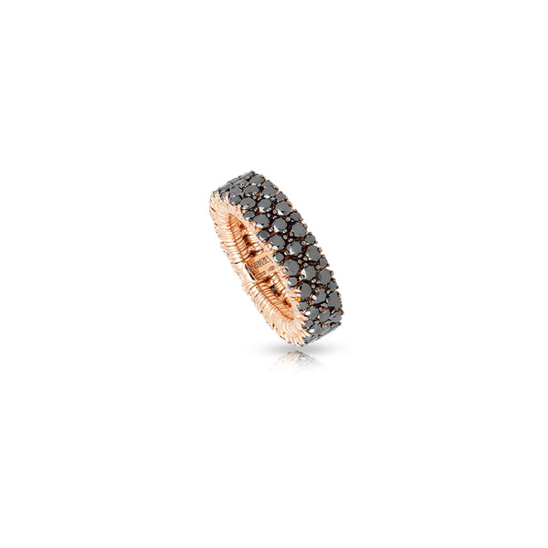 DEMEGLIO 'CASHMERE' 18CT ROSE GOLD BLACK DIAMOND RING (Image 1)