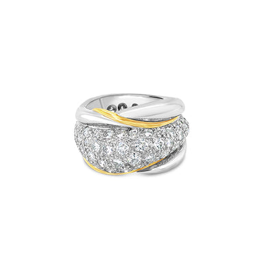 18CT YELLOW & WHITE GOLD DIAMOND SET RING