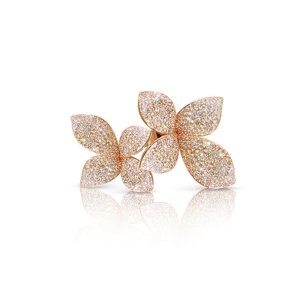 PASQUALE BRUNI 'GIARDINI SEGRETI' 18CT ROSE GOLD CHAMPAGNE AND WHITE DIAMOND RING (Image 1)