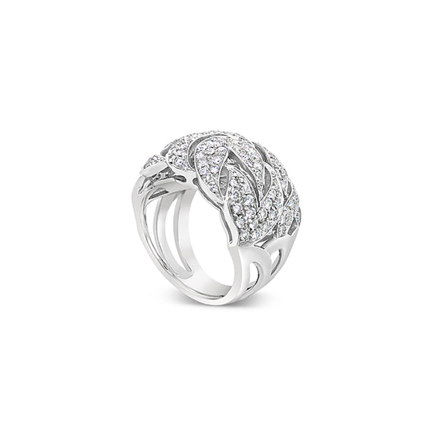 NEW ITALIAN ART 18CT WHITE GOLD DIAMOND SET DRESS RING (Image 2)