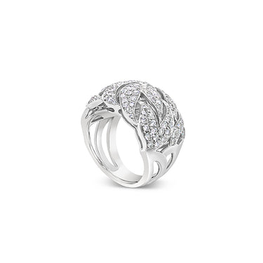 NEW ITALIAN ART 18CT WHITE GOLD DIAMOND SET DRESS RING