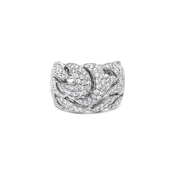 NEW ITALIAN ART 18CT WHITE GOLD DIAMOND SET DRESS RING (Image 3)