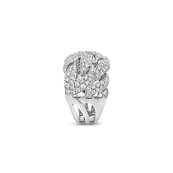 NEW ITALIAN ART 18CT WHITE GOLD DIAMOND SET DRESS RING (Image 4)