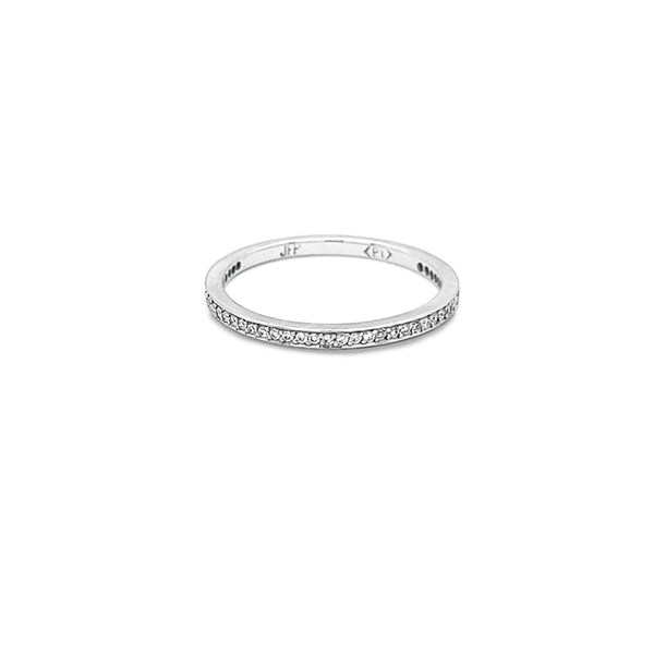 PLATINUM THREAD SET DIAMOND WEDDING RING (Image 2)