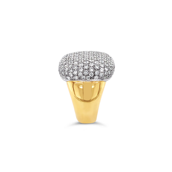 18CT YELLOW GOLD AND WHITE GOLD PAVE DIAMOND RING (Image 4)