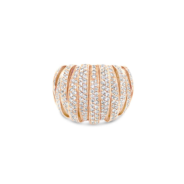 18CT ROSE GOLD AND DIAMOND PAVE DOME RING (Image 2)