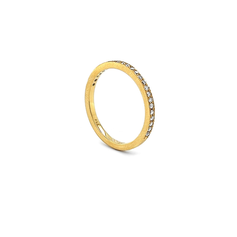 18CT YELLOW GOLD THREAD SET DIAMOND WEDDING RING