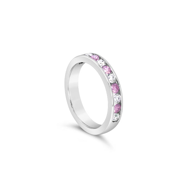 PLATINUM ARGYLE PINK DIAMOND AND DIAMOND CHANNEL SET RING (Image 3)