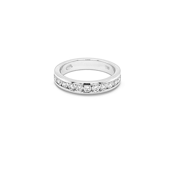 18CT WHITE GOLD CHANNEL SET DIAMOND WEDDING RING (Image 1)