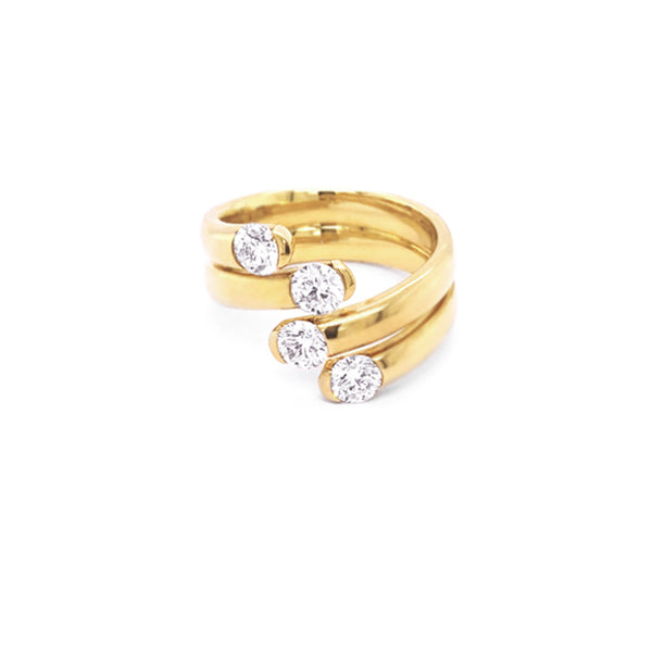 STOCKERT 18CT YELLOW GOLD AND DIAMOND RING (Image 1)
