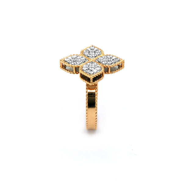 ROBERTO COIN 'PRINCESS FLOWER' 18CT ROSE GOLD AND WHITE GOLD DIAMOND RING (Image 5)