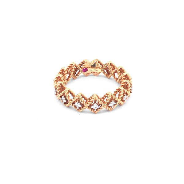 ROBERTO COIN 'ROMAN BAROCCO' 18CT ROSE GOLD DIAMOND RING (Image 1)