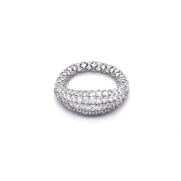 DEMEGLIO 'GIOCONDA' ELASTIC HALF MOON WHITE DIAMOND RING (Image 2)