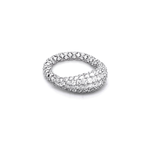 DEMEGLIO 'GIOCONDA' ELASTIC HALF MOON WHITE DIAMOND RING (Image 3)