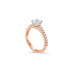 18CT WHITE AND ROSE GOLD CUSHION CUT AND ROUND BRILLIANT CUT DIAMOND RING (Thumbnail 2)