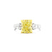 4.02CT RADIANT CUT FANCY YELLOW AND PEAR CUT WHITE DIAMOND RING (Thumbnail 1)