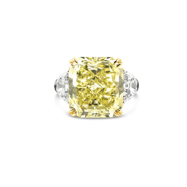 14.22CT FANCY YELLOW DIAMOND, WHITE DIAMOND AND ARGYLE PINK DIAMOND RING