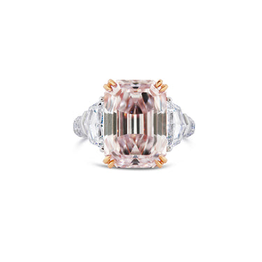 7.52CT FAINT PINK DIAMOND RING IN PLATINUM AND 18CT ROSE GOLD