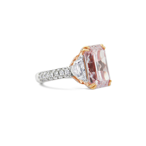 7.52CT FAINT PINK DIAMOND RING IN PLATINUM AND 18CT ROSE GOLD (Image 3)