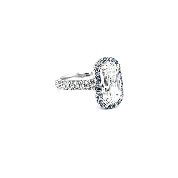 18CT WHITE AND YELLOW GOLD 3.01CT RECTANGULAR CUSHION BRILLIANT DIAMOND RING WITH ARGYLE PINK DIAMONDS (Image 3)