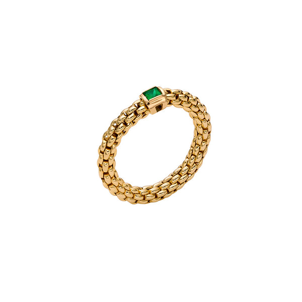 FOPE 'SOULS' 18CT YELLOW GOLD EMERALD RING (Image 1)